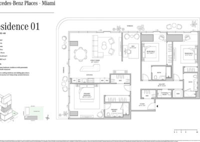 Mercedes Benz Brickell Residences Floor Plan, Residence 01