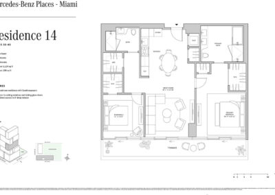 Mercedes Benz Brickell Residences Floor Plan, Residence 14